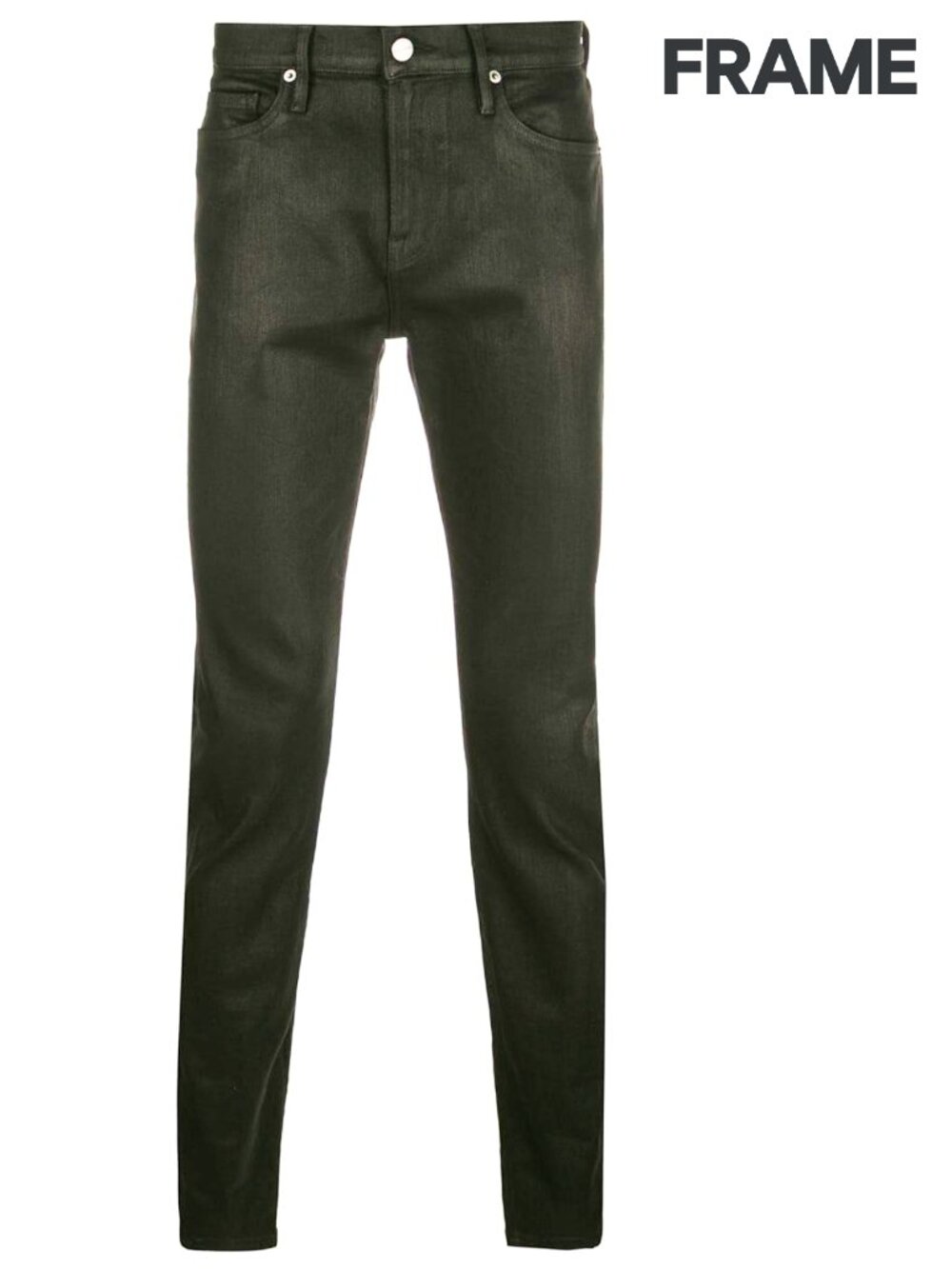 FRAME Men's Denim Black Slim Jeans with Coated Finish - 36 - Picture 4 of 10